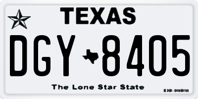TX license plate DGY8405