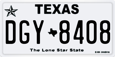 TX license plate DGY8408
