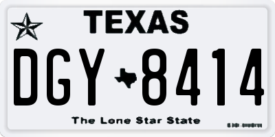 TX license plate DGY8414