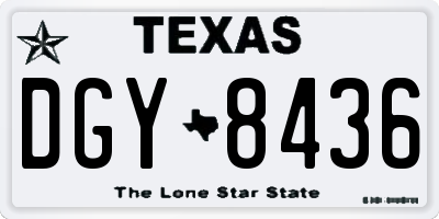 TX license plate DGY8436