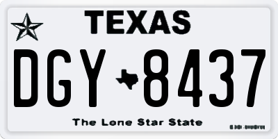 TX license plate DGY8437