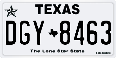 TX license plate DGY8463