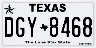 TX license plate DGY8468