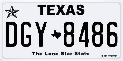 TX license plate DGY8486