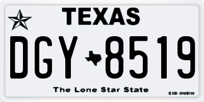 TX license plate DGY8519