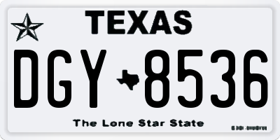 TX license plate DGY8536