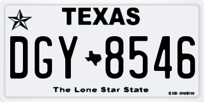 TX license plate DGY8546