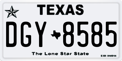 TX license plate DGY8585