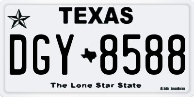 TX license plate DGY8588