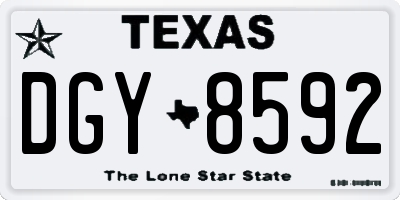 TX license plate DGY8592