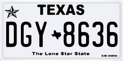 TX license plate DGY8636