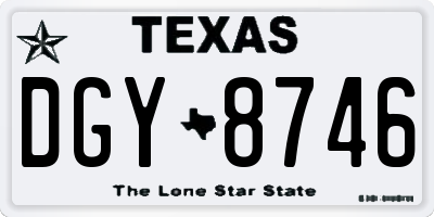 TX license plate DGY8746