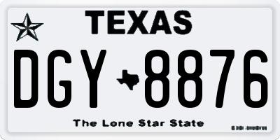 TX license plate DGY8876