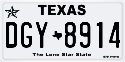 TX license plate DGY8914