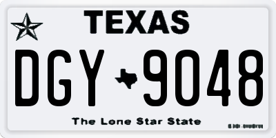 TX license plate DGY9048