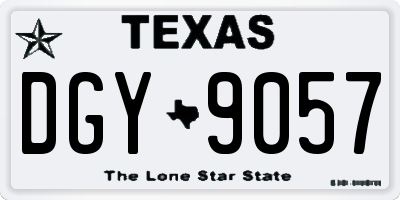 TX license plate DGY9057
