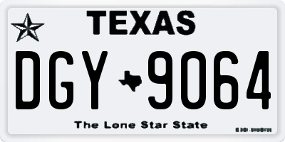 TX license plate DGY9064
