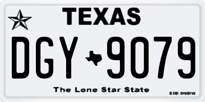 TX license plate DGY9079