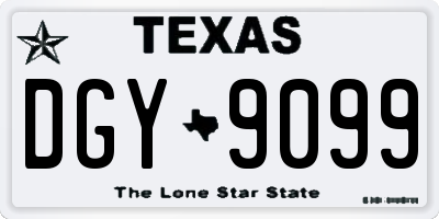 TX license plate DGY9099