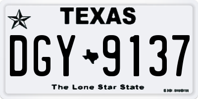 TX license plate DGY9137