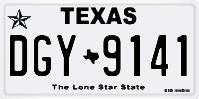 TX license plate DGY9141