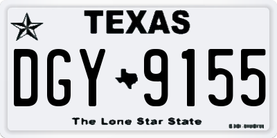 TX license plate DGY9155