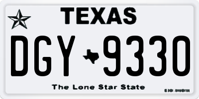 TX license plate DGY9330