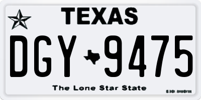 TX license plate DGY9475