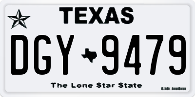 TX license plate DGY9479
