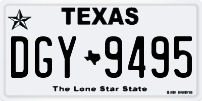 TX license plate DGY9495