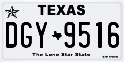 TX license plate DGY9516