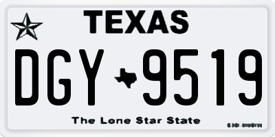 TX license plate DGY9519