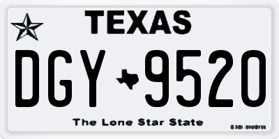 TX license plate DGY9520
