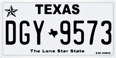TX license plate DGY9573
