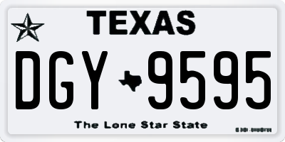 TX license plate DGY9595