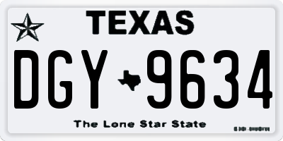 TX license plate DGY9634
