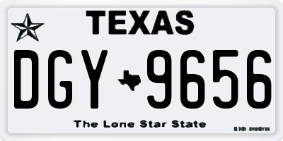 TX license plate DGY9656