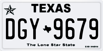 TX license plate DGY9679