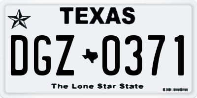 TX license plate DGZ0371