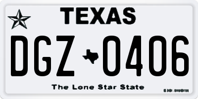 TX license plate DGZ0406