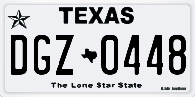 TX license plate DGZ0448