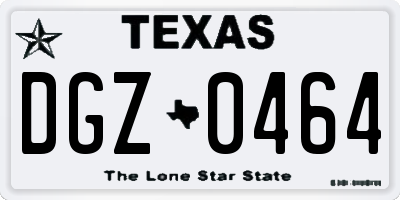 TX license plate DGZ0464