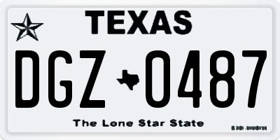 TX license plate DGZ0487
