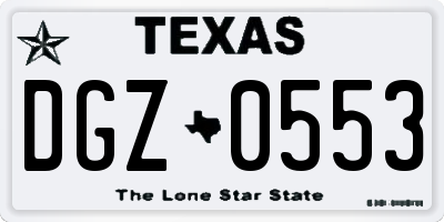 TX license plate DGZ0553