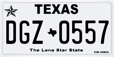TX license plate DGZ0557
