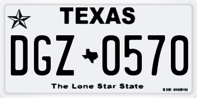 TX license plate DGZ0570