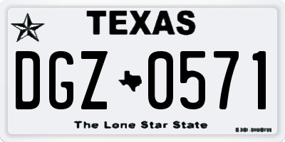 TX license plate DGZ0571