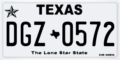 TX license plate DGZ0572