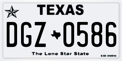 TX license plate DGZ0586
