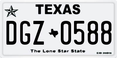TX license plate DGZ0588